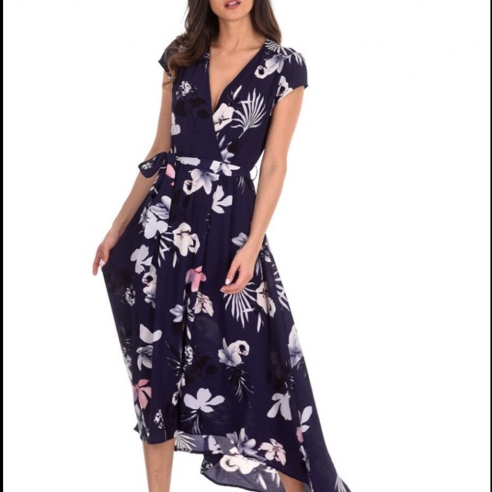 Floral Print Wrap Dress